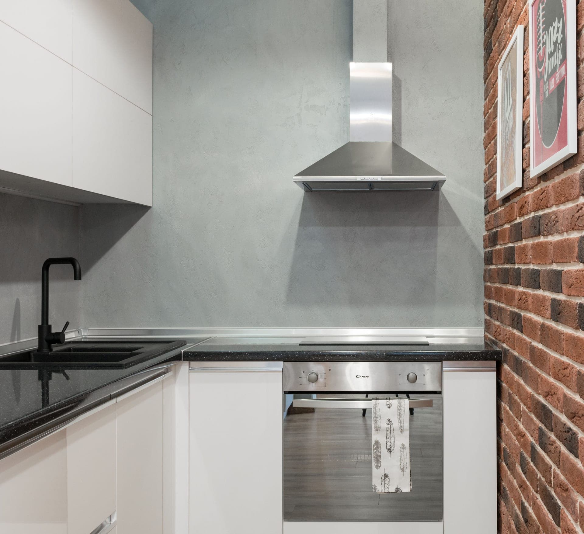 A compact countertop oven on a kitchen worktop