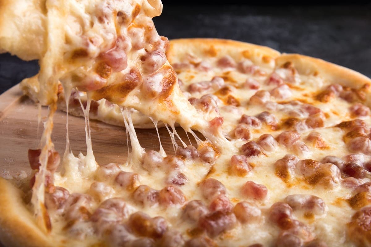 A large thin-crust cheese pizza